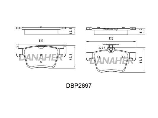 Danaher DBP2697 Brake Pad Set, disc brake DBP2697: Buy near me in Poland at 2407.PL - Good price!