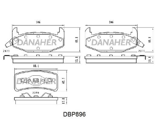 Danaher DBP896 Тормозные колодки дисковые, комплект DBP896: Отличная цена - Купить в Польше на 2407.PL!