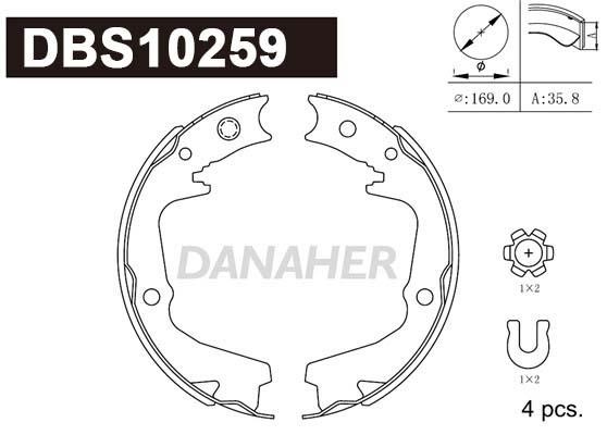 Danaher DBS10259 Parking brake shoes DBS10259: Buy near me in Poland at 2407.PL - Good price!