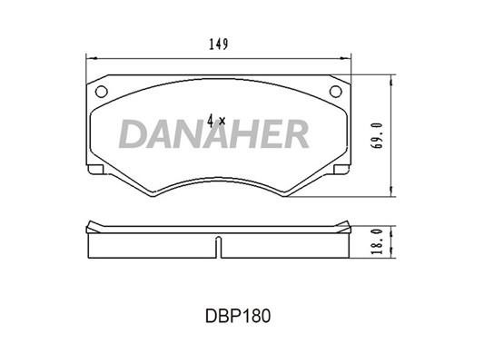 Danaher DBP180 Brake Pad Set, disc brake DBP180: Buy near me in Poland at 2407.PL - Good price!