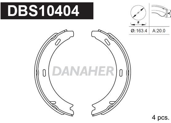 Danaher DBS10404 Колодки тормозные стояночного тормоза DBS10404: Отличная цена - Купить в Польше на 2407.PL!