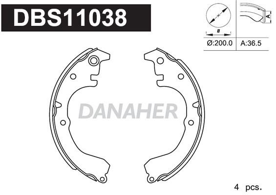 Danaher DBS11038 Brake shoe set DBS11038: Buy near me in Poland at 2407.PL - Good price!