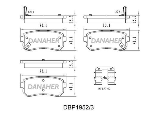 Danaher DBP1952/3 Гальмівні колодки, комплект DBP19523: Приваблива ціна - Купити у Польщі на 2407.PL!