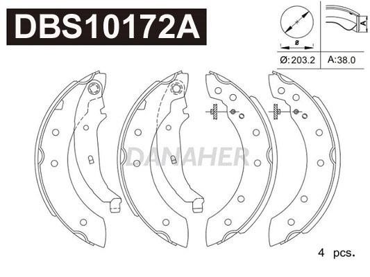 Danaher DBS10172A Brake shoe set DBS10172A: Buy near me at 2407.PL in Poland at an Affordable price!