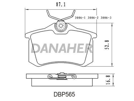 Danaher DBP565 Brake Pad Set, disc brake DBP565: Buy near me in Poland at 2407.PL - Good price!