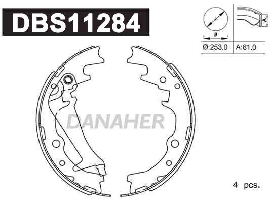 Danaher DBS11284 Колодки гальмівні барабанні, комплект DBS11284: Приваблива ціна - Купити у Польщі на 2407.PL!