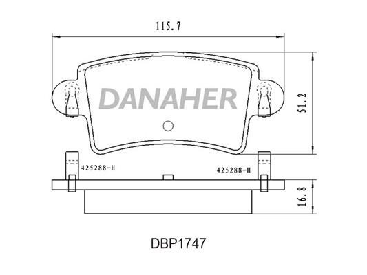 Danaher DBP1747 Гальмівні колодки, комплект DBP1747: Приваблива ціна - Купити у Польщі на 2407.PL!