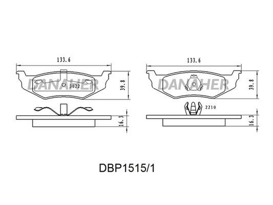 Danaher DBP1515/1 Brake Pad Set, disc brake DBP15151: Buy near me in Poland at 2407.PL - Good price!