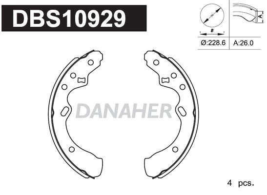 Danaher DBS10929 Колодки тормозные барабанные, комплект DBS10929: Отличная цена - Купить в Польше на 2407.PL!