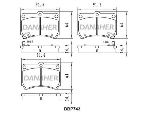 Danaher DBP743 Brake Pad Set, disc brake DBP743: Buy near me in Poland at 2407.PL - Good price!