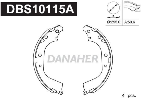 Danaher DBS10115A Колодки тормозные барабанные, комплект DBS10115A: Отличная цена - Купить в Польше на 2407.PL!