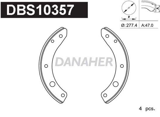 Danaher DBS10357 Brake shoe set DBS10357: Buy near me in Poland at 2407.PL - Good price!