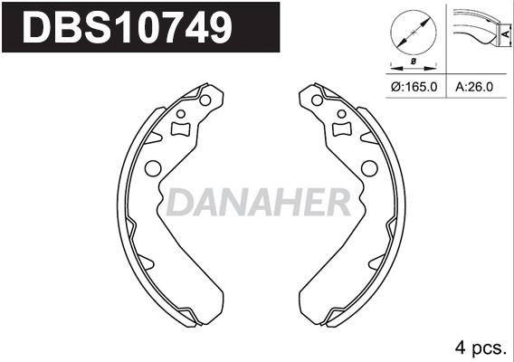 Danaher DBS10749 Колодки тормозные барабанные, комплект DBS10749: Отличная цена - Купить в Польше на 2407.PL!