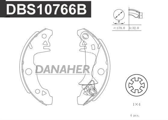 Danaher DBS10766B Brake shoe set DBS10766B: Buy near me in Poland at 2407.PL - Good price!
