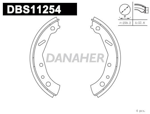 Danaher DBS11254 Колодки тормозные барабанные, комплект DBS11254: Отличная цена - Купить в Польше на 2407.PL!