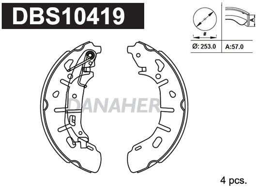 Danaher DBS10419 Brake shoe set DBS10419: Buy near me in Poland at 2407.PL - Good price!