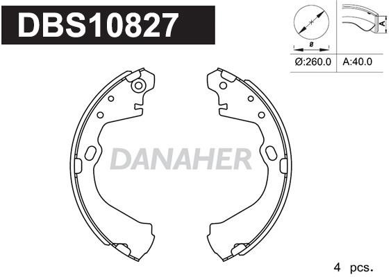 Danaher DBS10827 Колодки гальмівні барабанні, комплект DBS10827: Приваблива ціна - Купити у Польщі на 2407.PL!