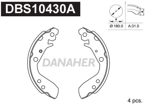 Danaher DBS10430A Колодки гальмівні барабанні, комплект DBS10430A: Приваблива ціна - Купити у Польщі на 2407.PL!