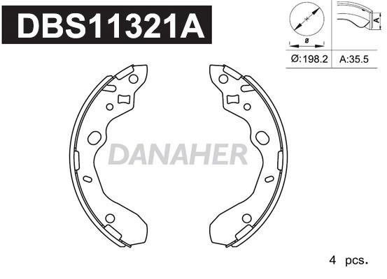 Danaher DBS11321A Колодки тормозные барабанные, комплект DBS11321A: Отличная цена - Купить в Польше на 2407.PL!