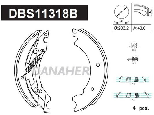Danaher DBS11318B Колодки тормозные барабанные, комплект DBS11318B: Отличная цена - Купить в Польше на 2407.PL!