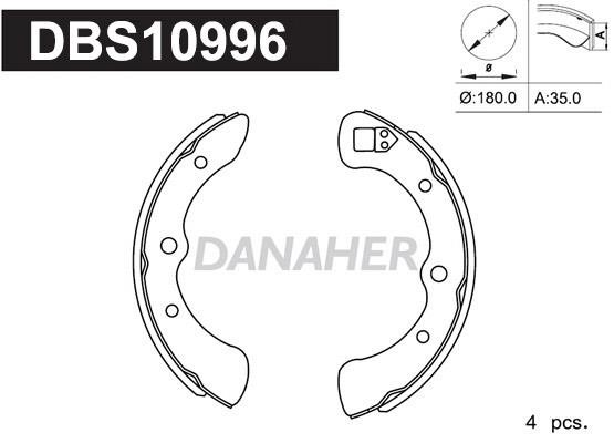 Danaher DBS10996 Колодки тормозные барабанные, комплект DBS10996: Отличная цена - Купить в Польше на 2407.PL!