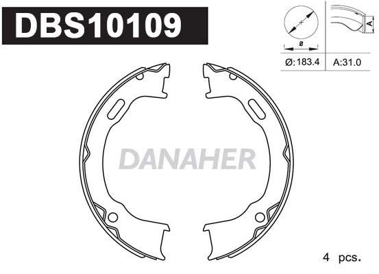 Danaher DBS10109 Parking brake shoes DBS10109: Buy near me in Poland at 2407.PL - Good price!