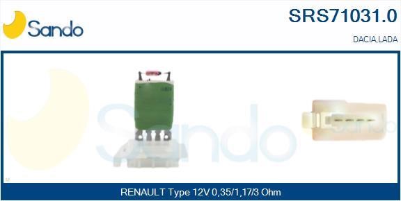 Sando SRS71031.0 Resistor, interior blower SRS710310: Buy near me in Poland at 2407.PL - Good price!