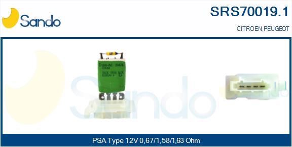 Sando SRS70019.1 Resistor, interior blower SRS700191: Buy near me in Poland at 2407.PL - Good price!