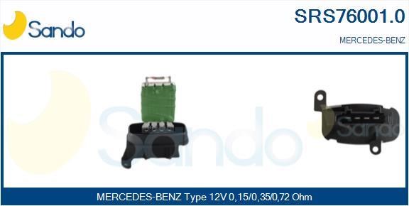 Sando SRS76001.0 Resistor, interior blower SRS760010: Buy near me in Poland at 2407.PL - Good price!