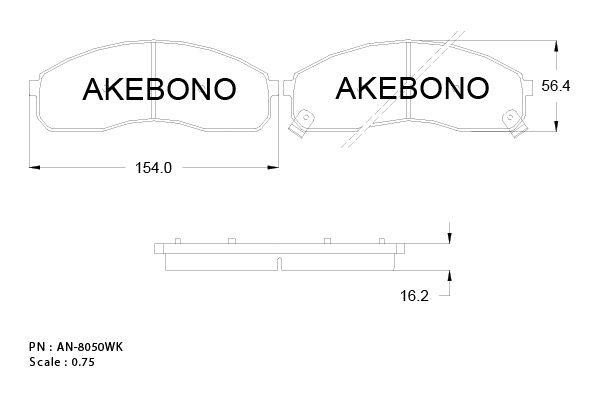 Akebono AN-8050WK Scheibenbremsbeläge, Set AN8050WK: Kaufen Sie zu einem guten Preis in Polen bei 2407.PL!