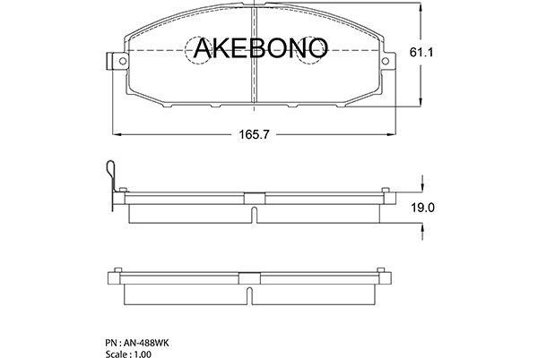 Akebono AN-488WKE Тормозные колодки дисковые, комплект AN488WKE: Купить в Польше - Отличная цена на 2407.PL!