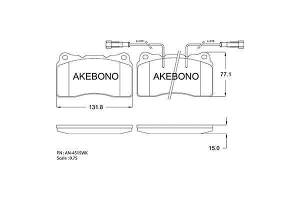 Akebono AN-4515WK Тормозные колодки дисковые, комплект AN4515WK: Отличная цена - Купить в Польше на 2407.PL!