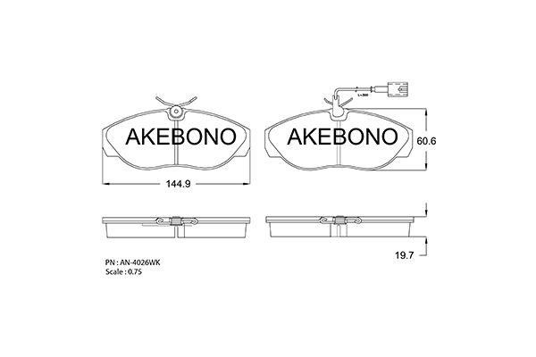 Akebono AN-4026WK Klocki hamulcowe, zestaw AN4026WK: Dobra cena w Polsce na 2407.PL - Kup Teraz!