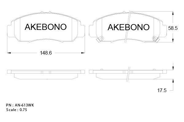 Akebono AN-613WKE Klocki hamulcowe, zestaw AN613WKE: Dobra cena w Polsce na 2407.PL - Kup Teraz!
