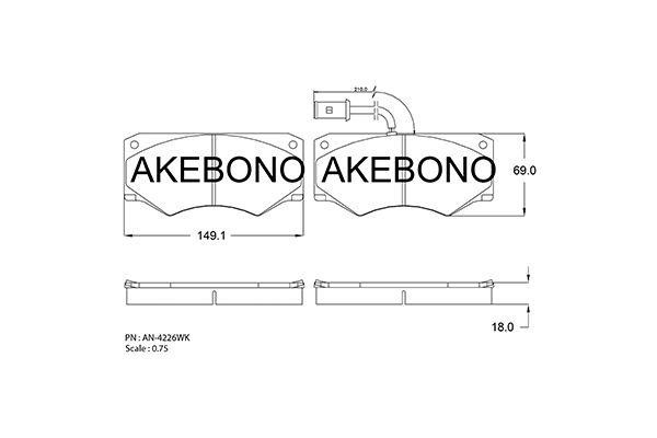 Akebono AN-4226WK Гальмівні колодки, комплект AN4226WK: Приваблива ціна - Купити у Польщі на 2407.PL!