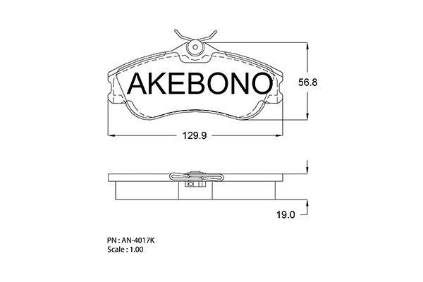 Akebono AN-4017KE Brake Pad Set, disc brake AN4017KE: Buy near me in Poland at 2407.PL - Good price!