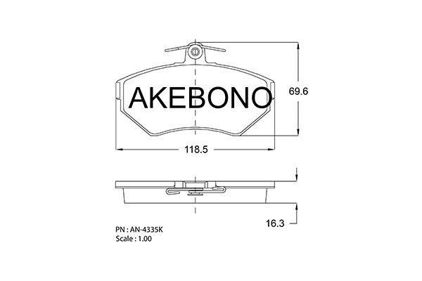 Akebono AN-4335KE Klocki hamulcowe, zestaw AN4335KE: Dobra cena w Polsce na 2407.PL - Kup Teraz!