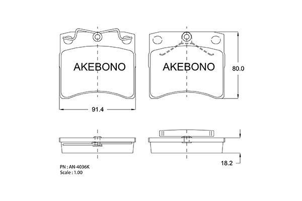 Akebono AN-4036KE Scheibenbremsbeläge, Set AN4036KE: Kaufen Sie zu einem guten Preis in Polen bei 2407.PL!