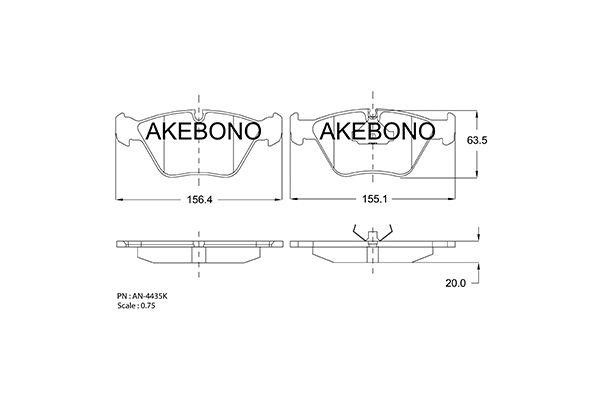 Akebono AN-4435KE Тормозные колодки дисковые, комплект AN4435KE: Отличная цена - Купить в Польше на 2407.PL!