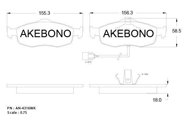 Akebono AN-4316WKE Klocki hamulcowe, zestaw AN4316WKE: Dobra cena w Polsce na 2407.PL - Kup Teraz!