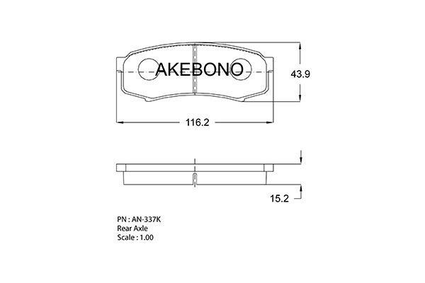 Akebono AN-337K Brake Pad Set, disc brake AN337K: Buy near me in Poland at 2407.PL - Good price!