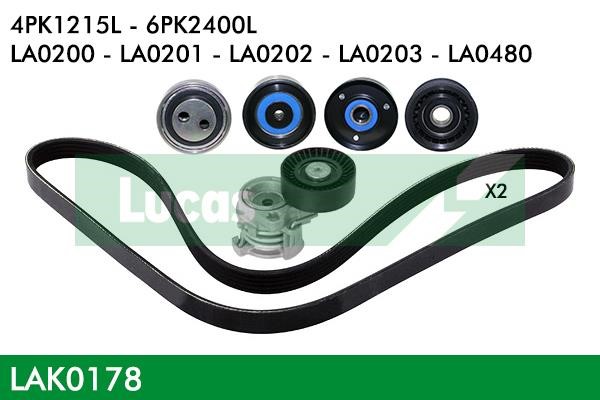 Lucas diesel LAK0178 Комплект ременя генератора LAK0178: Приваблива ціна - Купити у Польщі на 2407.PL!