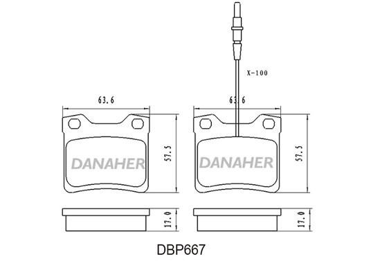 Danaher DBP667 Brake Pad Set, disc brake DBP667: Buy near me in Poland at 2407.PL - Good price!