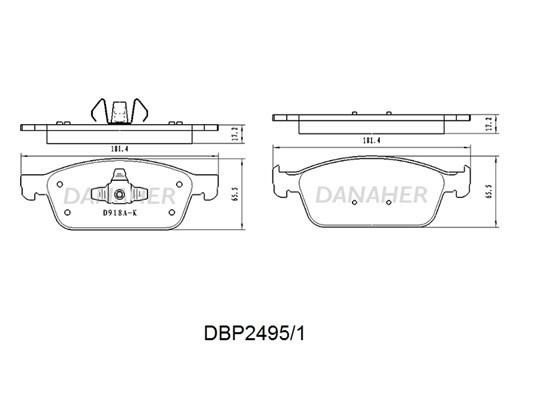 Danaher DBP2495/1 Brake Pad Set, disc brake DBP24951: Buy near me in Poland at 2407.PL - Good price!