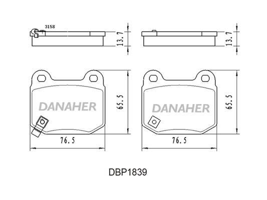 Danaher DBP1839 Тормозные колодки дисковые, комплект DBP1839: Отличная цена - Купить в Польше на 2407.PL!