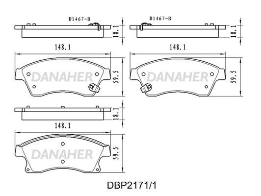 Danaher DBP2171/1 Тормозные колодки дисковые, комплект DBP21711: Отличная цена - Купить в Польше на 2407.PL!