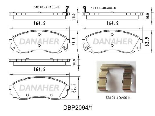Danaher DBP2094/1 Klocki hamulcowe, zestaw DBP20941: Atrakcyjna cena w Polsce na 2407.PL - Zamów teraz!