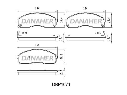 Danaher DBP1671 Brake Pad Set, disc brake DBP1671: Buy near me in Poland at 2407.PL - Good price!