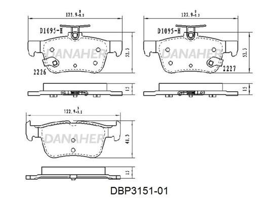 Danaher DBP3151-01 Brake Pad Set, disc brake DBP315101: Buy near me in Poland at 2407.PL - Good price!