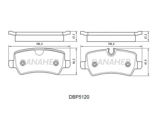 Danaher DBP5120 Rear disc brake pads, set DBP5120: Buy near me in Poland at 2407.PL - Good price!